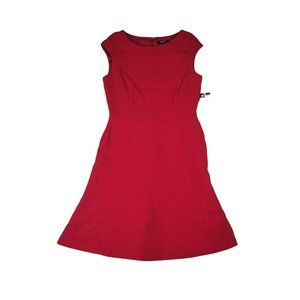 Chaps Dress Women's Size 4 Yacht Red Darted At Chest And A Line Skirt New With T